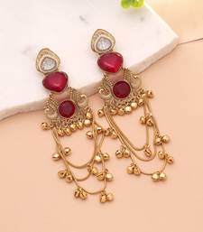 White color kashmiri earrings with artistic handmade design