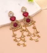 White color kashmiri earrings with artistic handmade design