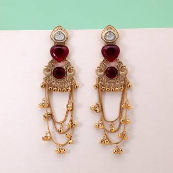White color kashmiri earrings with artistic handmade design 2