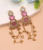 White color kashmiri earrings with artistic handmade design