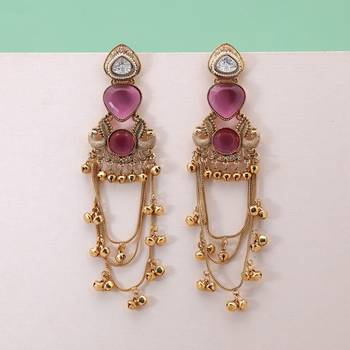 White color kashmiri earrings with artistic handmade design 2
