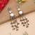 White color kashmiri earrings with artistic handmade design