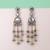 White color kashmiri earrings with artistic handmade design
