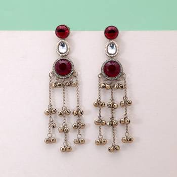 White color kashmiri earrings with artistic handmade design 2