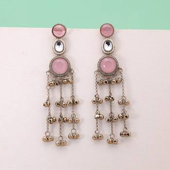 White color kashmiri earrings with artistic handmade design 2