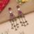 White color kashmiri earrings with artistic handmade design