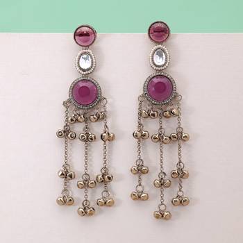 White color kashmiri earrings with artistic handmade design 2