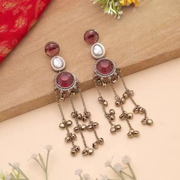 White color kashmiri earrings with artistic handmade design 1