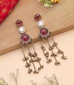 White color kashmiri earrings with artistic handmade design
