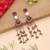White color kashmiri earrings with artistic handmade design