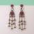 White color kashmiri earrings with artistic handmade design