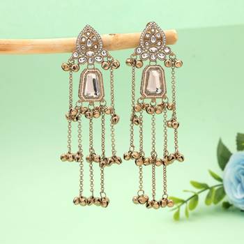 White color kashmiri earrings with artistic handmade design 1