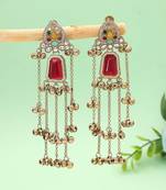 White color kashmiri earrings with artistic handmade design
