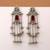White color kashmiri earrings with artistic handmade design