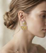White color kashmiri earrings with artistic handmade design