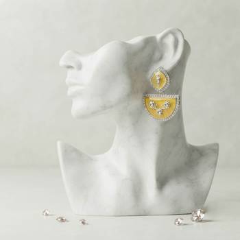 White color kashmiri earrings with artistic handmade design 2