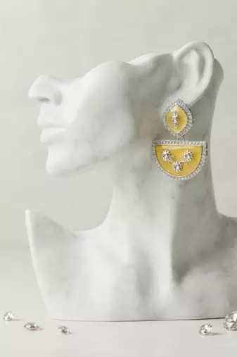 White color kashmiri earrings with artistic handmade design
