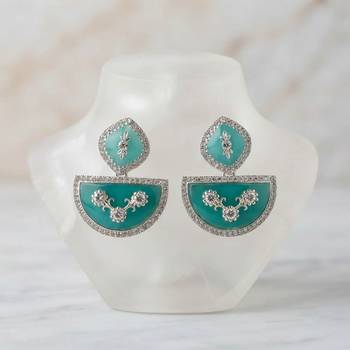 White color kashmiri earrings with artistic handmade design 1