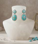 White color kashmiri earrings with artistic handmade design