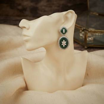 White color kashmiri earrings with artistic handmade design 2