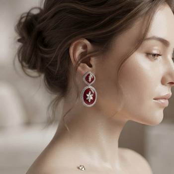 White color kashmiri earrings with artistic handmade design 1