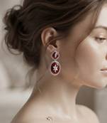 White color kashmiri earrings with artistic handmade design