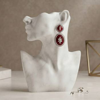 White color kashmiri earrings with artistic handmade design 2