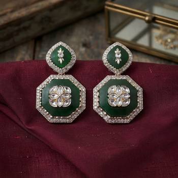 White color kashmiri earrings with artistic handmade design 1
