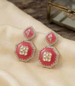 White color kashmiri earrings with artistic handmade design