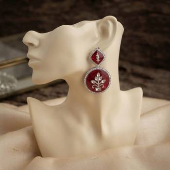 White color kashmiri earrings with artistic handmade design 2