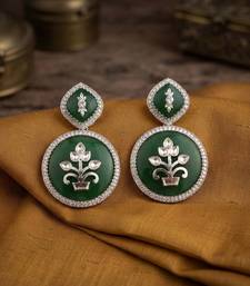 White color kashmiri earrings with artistic handmade design