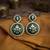 White color kashmiri earrings with artistic handmade design