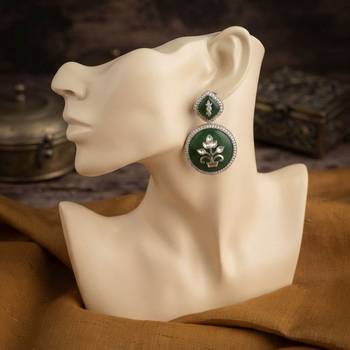 White color kashmiri earrings with artistic handmade design 2