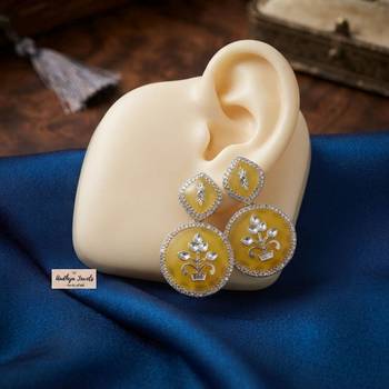 White color kashmiri earrings with artistic handmade design 2