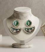 White color kashmiri earrings with artistic handmade design