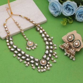 White color kashmiri jewelry set with artistic handmade design 1