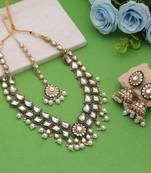 White color kashmiri jewelry set with artistic handmade design