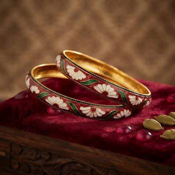 Multi color hand painted meenakari bangle traditional 1