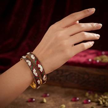 Multi color hand painted meenakari bangle traditional 2