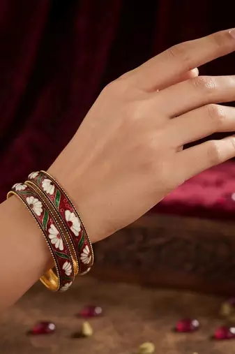 Multi color hand painted meenakari bangle traditional