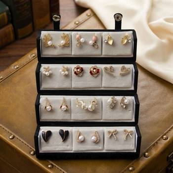 White with gold plated 12 pairs stud earrings combo jewellery box 1