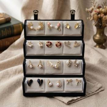 White with gold plated 12 pairs stud earrings combo jewellery box 2