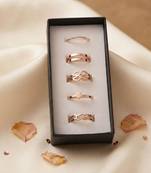 Gold plated assorted design fashion rings combo of 5 pieces
