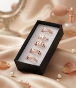Gold plated assorted design fashion rings combo of 5 pieces