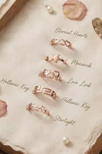 Gold plated assorted design fashion rings combo of 5 pieces