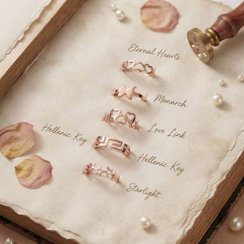 Gold plated assorted design fashion rings combo of 5 pieces