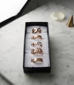 Gold plated assorted design fashion rings combo of 5 pieces
