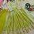light green color embroidery 5mm sequin work stone silk blend gown set