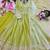 light green color embroidery 5mm sequin work stone silk blend gown set