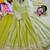 light green color embroidery 5mm sequin work stone silk blend gown set